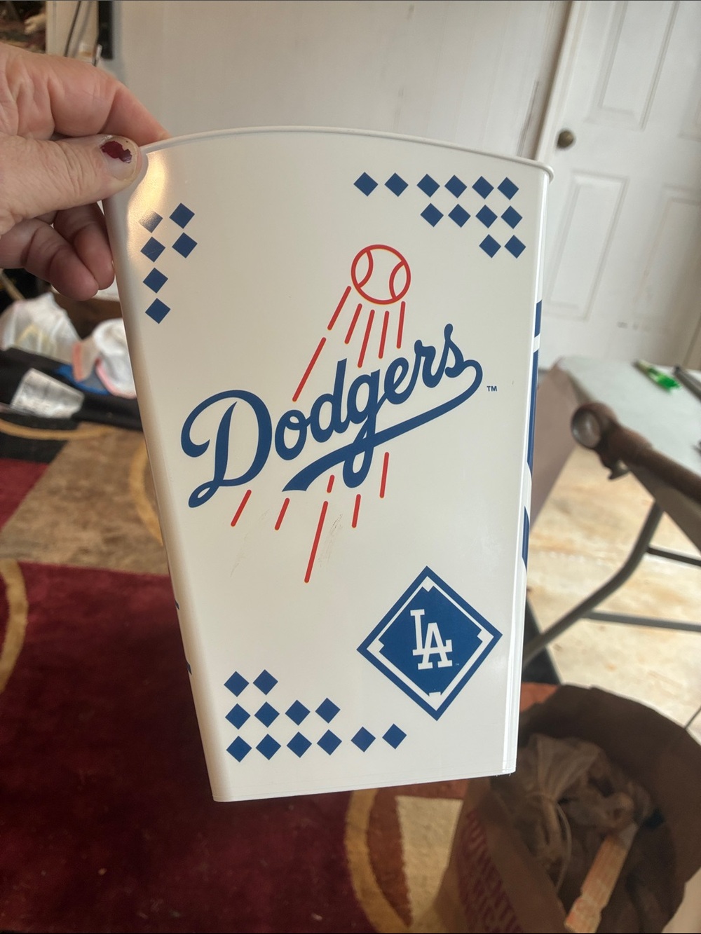 Los Angeles Dodgers souvenir square popcorn bucket
